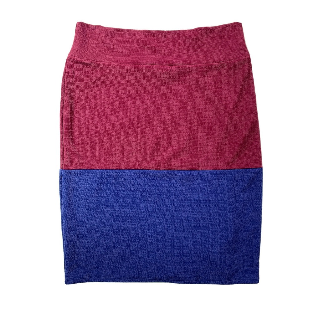 LuLaRoe Cassie Womens 3XL Colorblock Stretch Elastic Waist Skirt Made in USA NWT - Picture 2 of 12